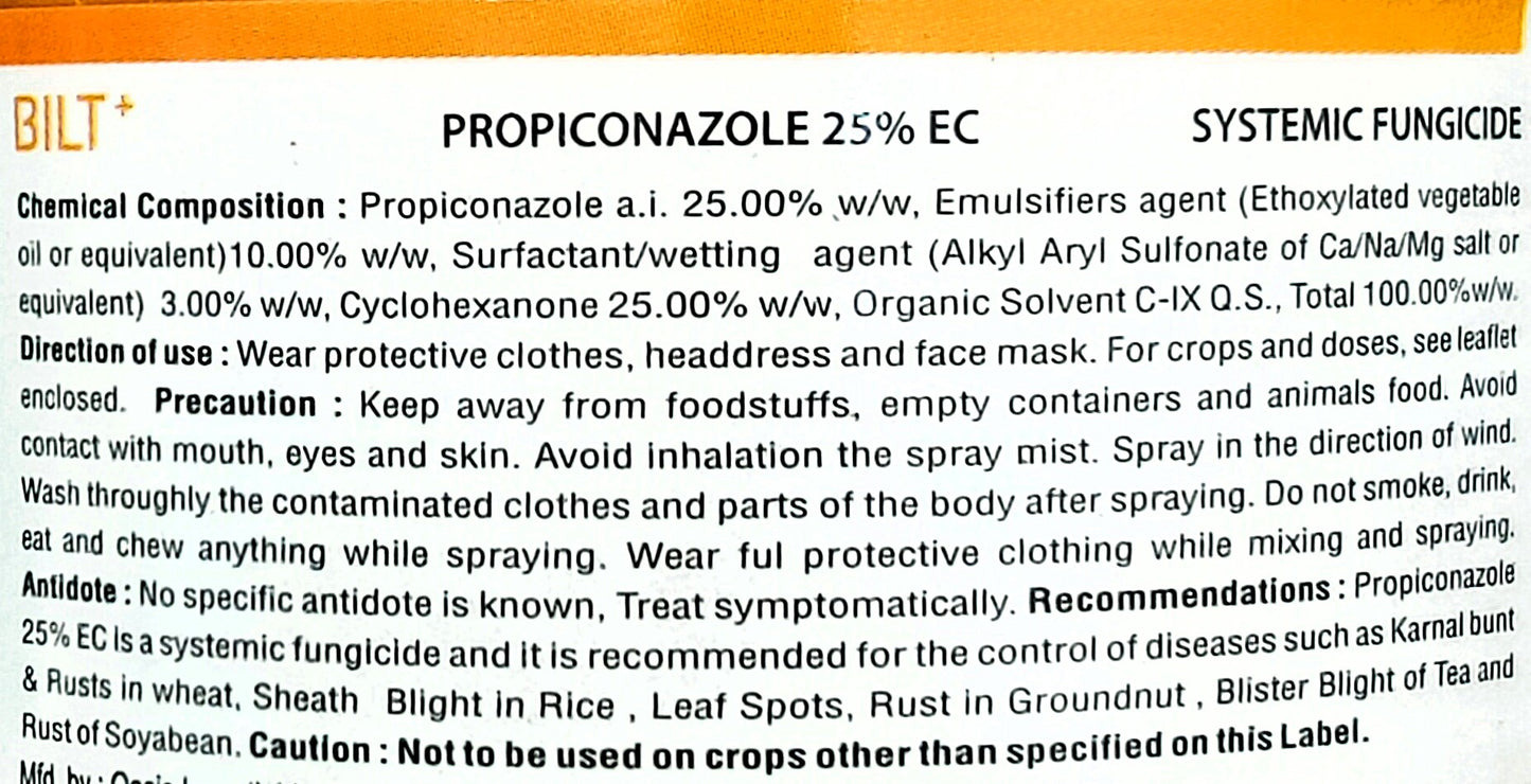 Bilt+ Propiconazole 25% EC Systemic Fungicide