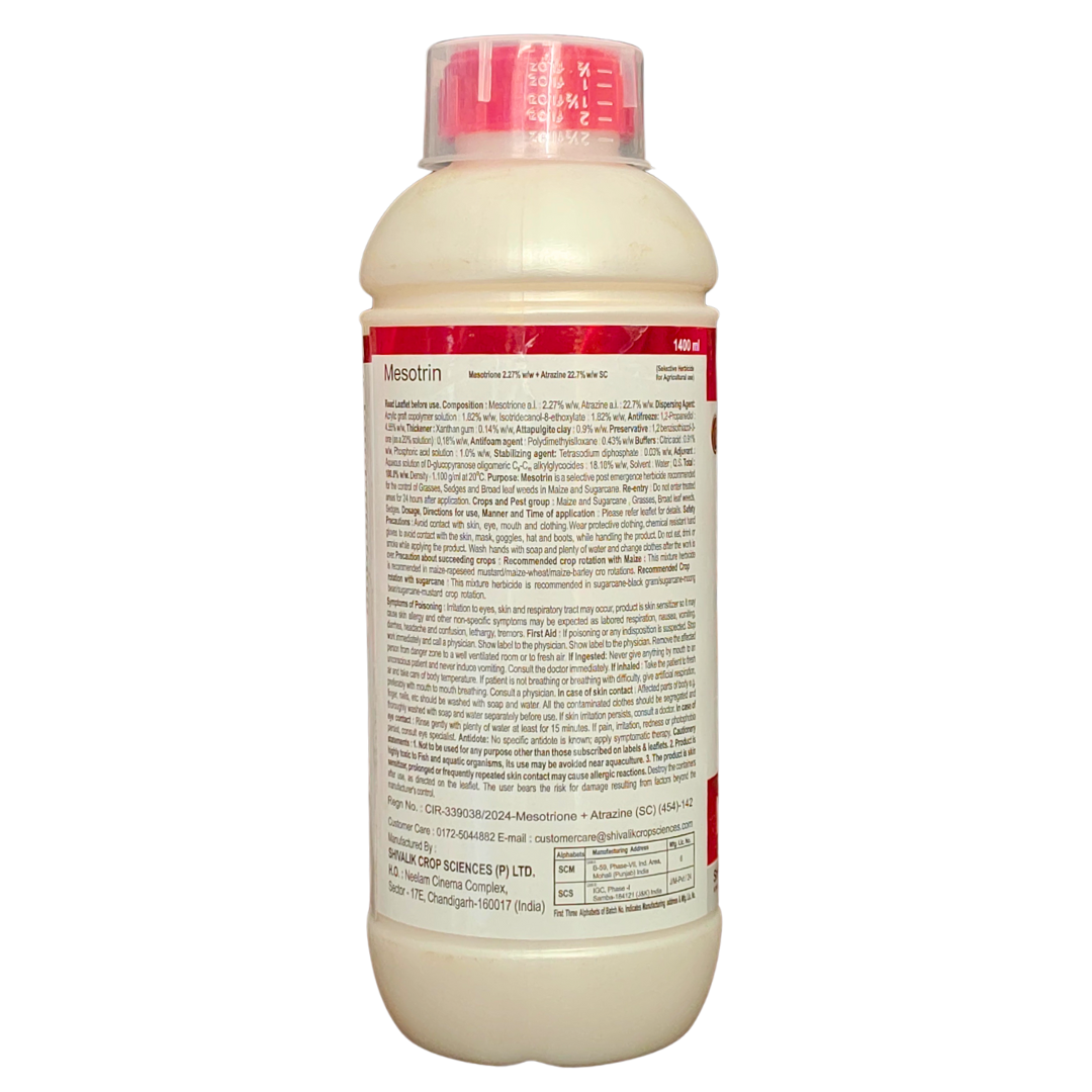 Mesotrin Herbicide Mesotrione 2.27% w/w + Atrazine 22.7% w/w SC