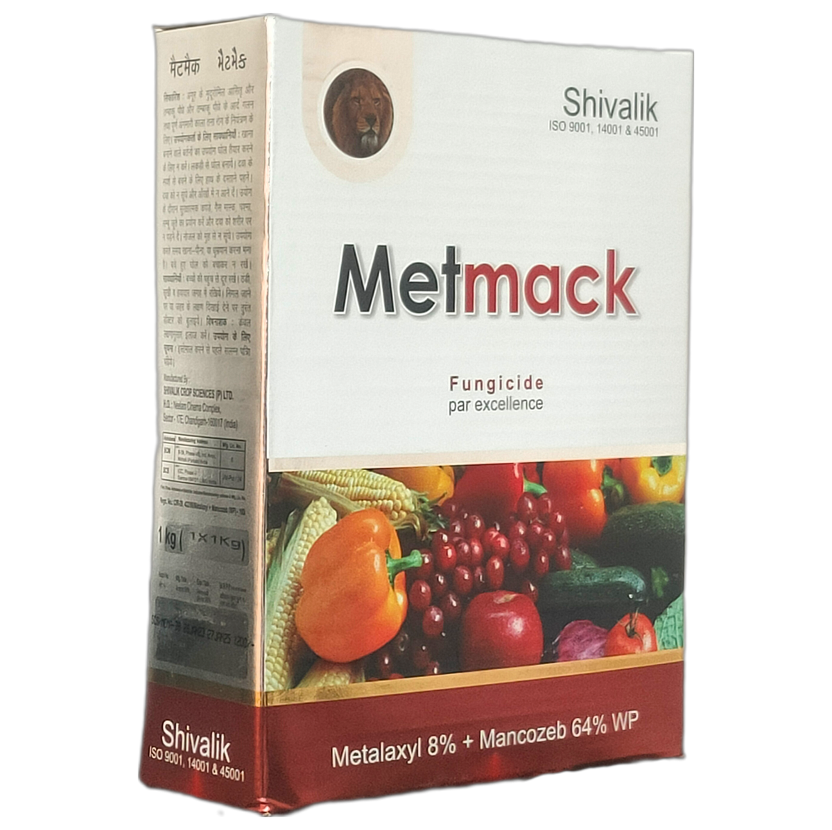 Metmack Metalaxyl 8% + Mancozeb 64% WP Fungicide bottle - FarmMate.in