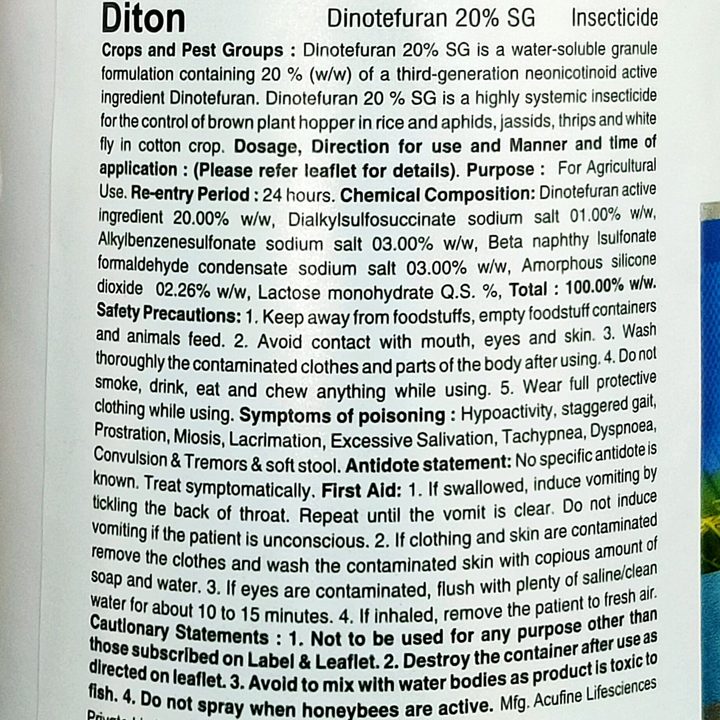 Diton Dinotefuran 20% SG Insecticide