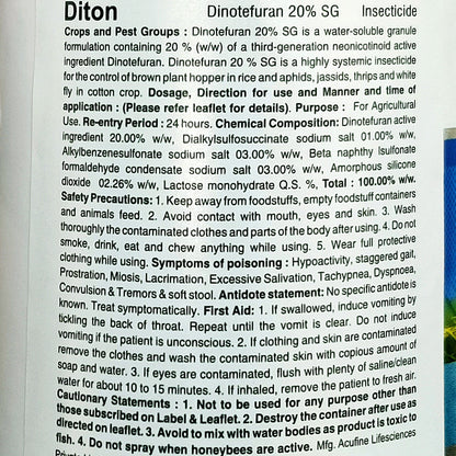 Diton Dinotefuran 20% SG Insecticide