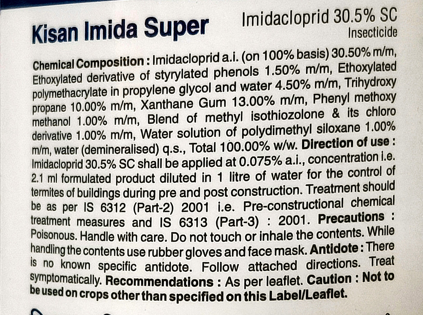 Kisan Imida Super - Imidacloprid 30.5% SC Insecticide