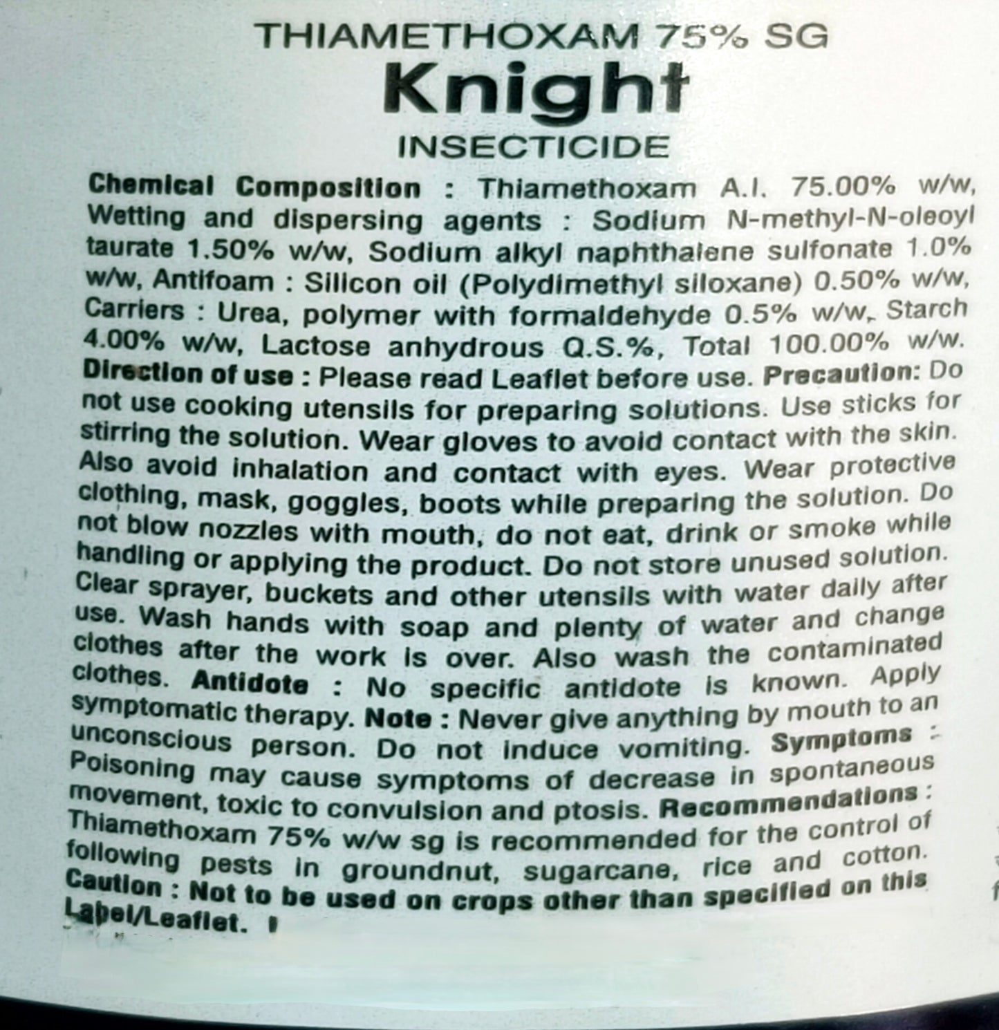 Knight - Thiamethoxam 75% SG Insecticide