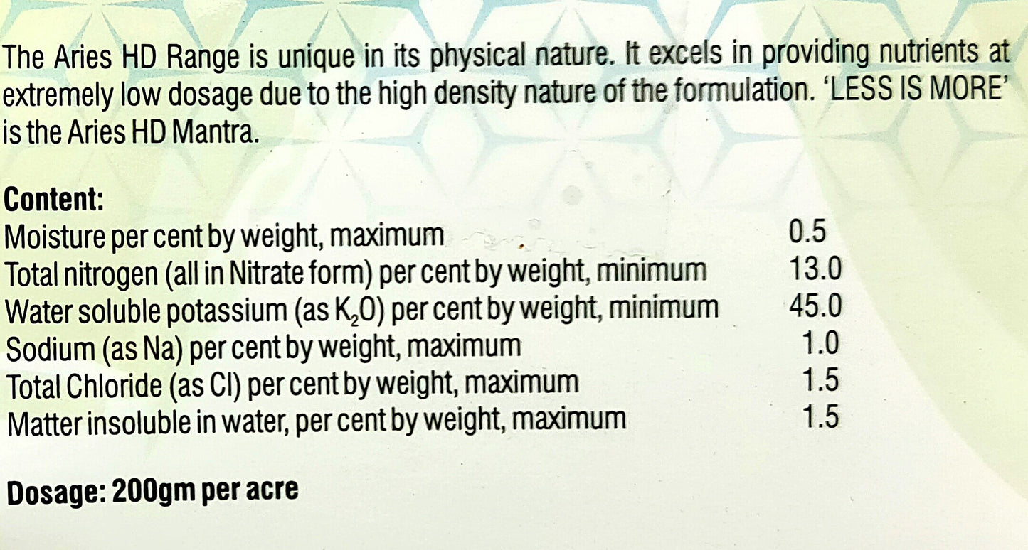 Aries FertiMax HD NPK 13:00:45 Fertilizer (Dose-200gm/acre)