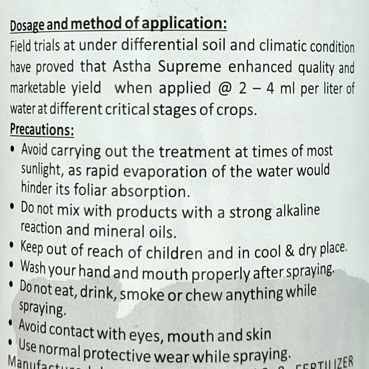 Astha Supreme – Paddy Special (Liquid NPK Foliar Fertilizer)