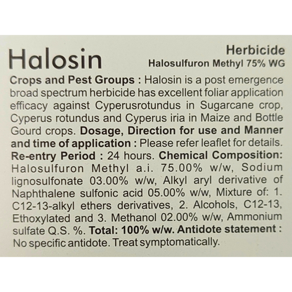 halosulfuron herbicide label Halosin Halosulfuron Methyl 75% WG Herbicide