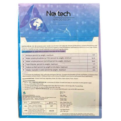 Nextech NPK 00:52:34 Fertilizer (Dose-200gm/acre)