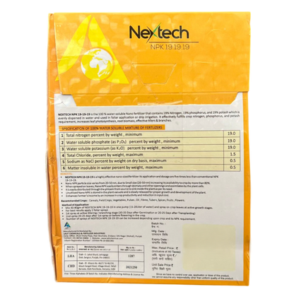 NEXTECH NPK 19-19-19 Fertilizer (Dose - 200gm/acre)