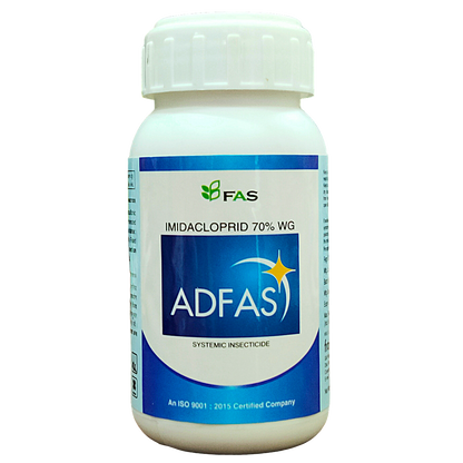 Adfas Imidacloprid 70% WG Insecticide bottle - FarmMate.in