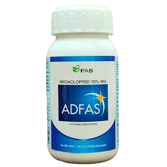 Adfas Imidacloprid 70% WG Insecticide bottle - FarmMate.in