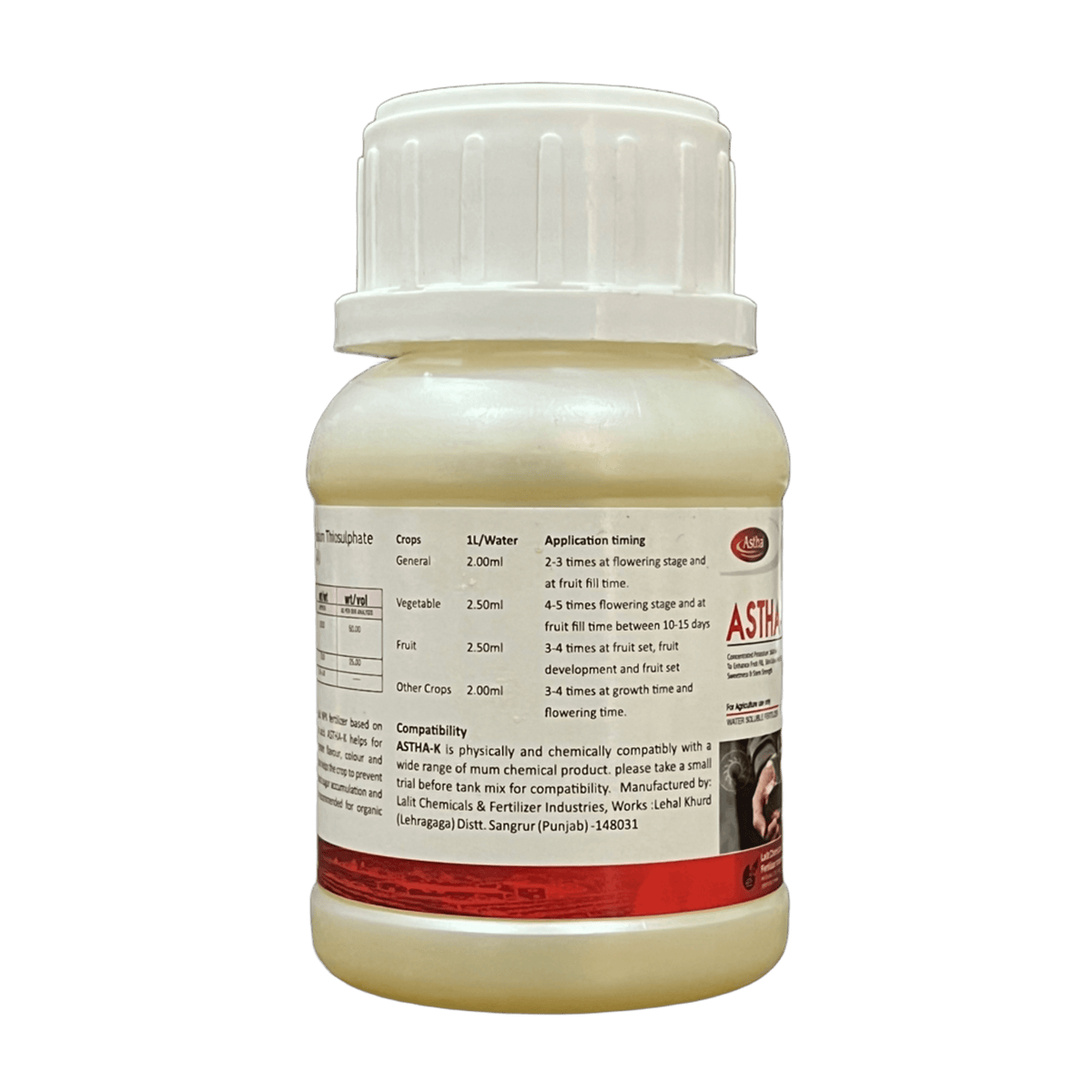 ASTHA-K Fertilizer product label