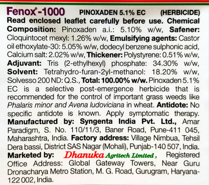 Dhanuka Fenox-1000 Herbicide product label