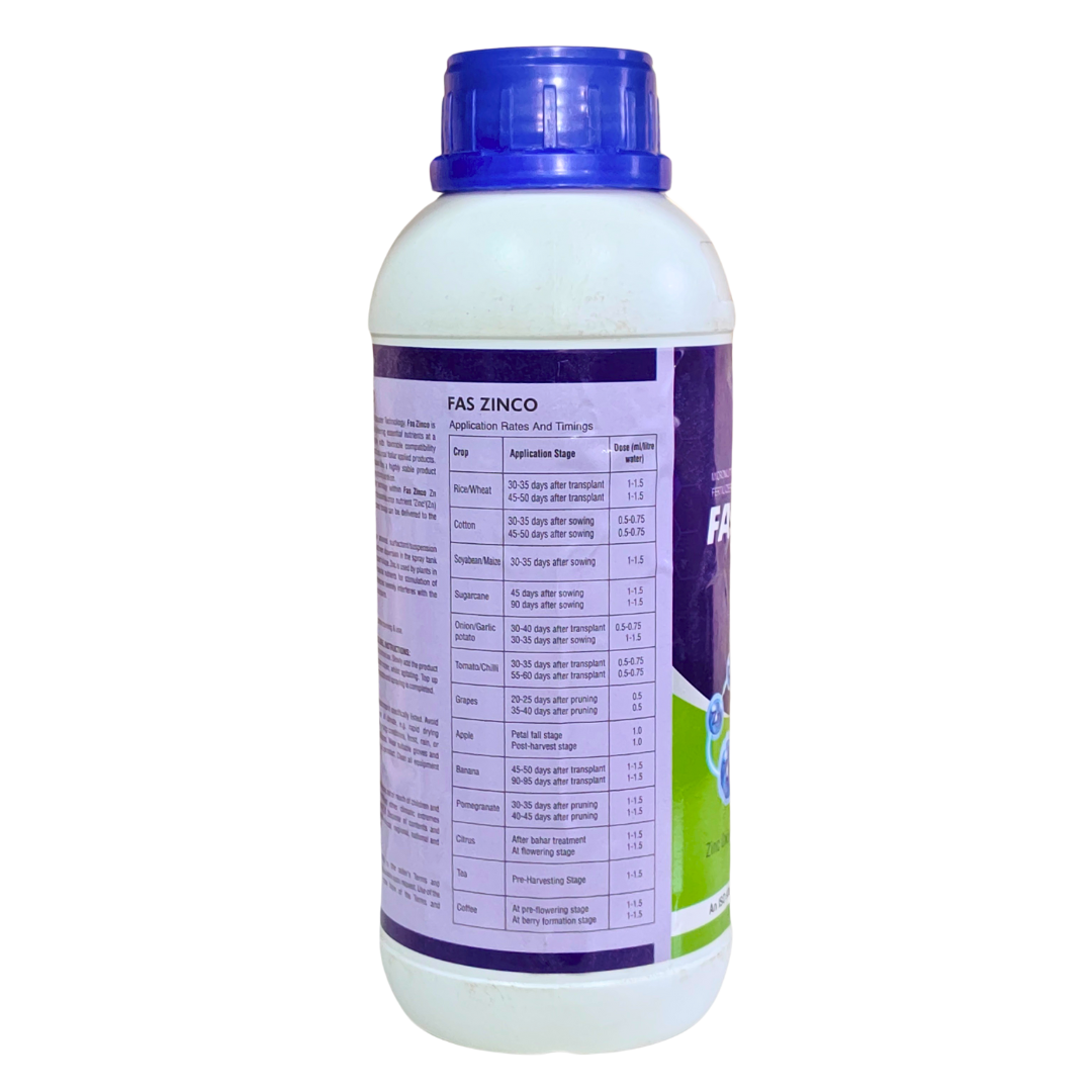 Fas Zinco Fertilizer label details