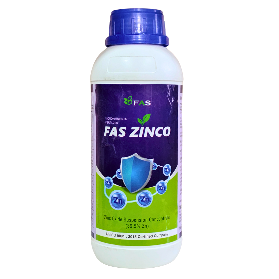 Fas Zinco Zinc Oxide 39.5% SC Fertilizer bottle - FarmMate.in