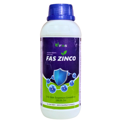 Fas Zinco Zinc Oxide 39.5% SC Fertilizer bottle - FarmMate.in