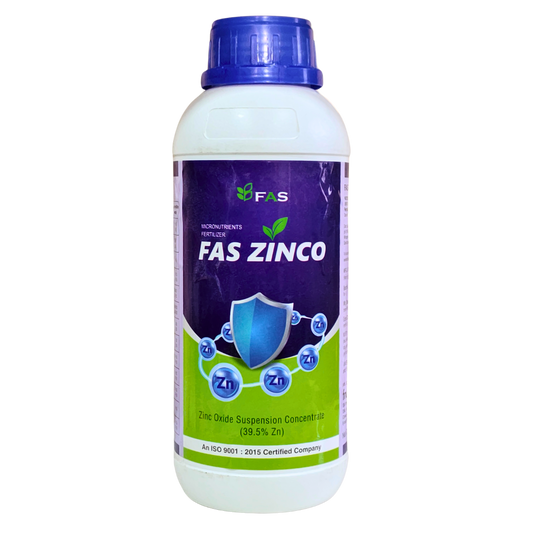 Fas Zinco Zinc Oxide 39.5% SC Fertilizer bottle - FarmMate.in
