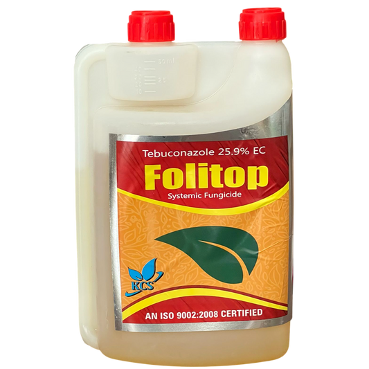 Folitop Tebuconazole 25.9% EC Fungicide bottle - FarmMate.in