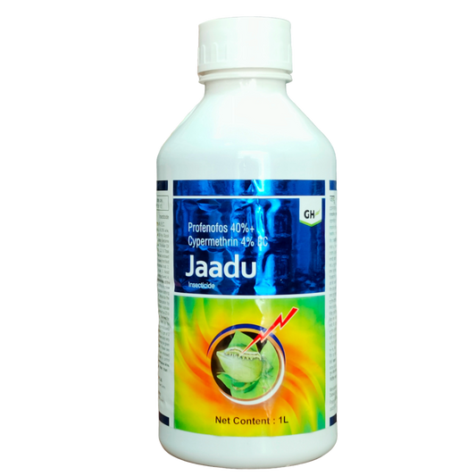 Jaadu Profenofos 40% + Cypermethrin 4% EC Insecticide bottle - FarmMate.in