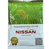 Nissan Pyrazosulfuron Ethyl 10% WP Herbicide bottle - FarmMate.in