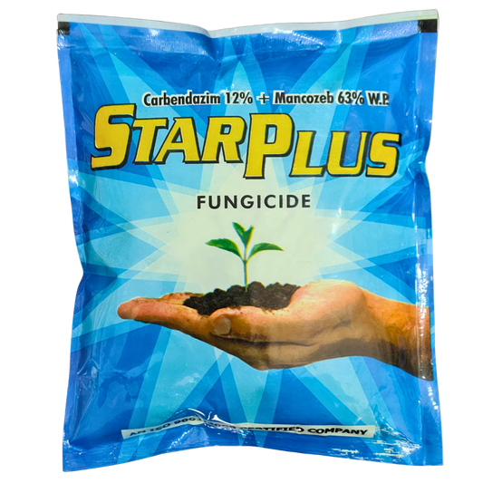 Star Plus Carbendazim 12% + Mancozeb 63% WP Fungicide bottle - FarmMate.in