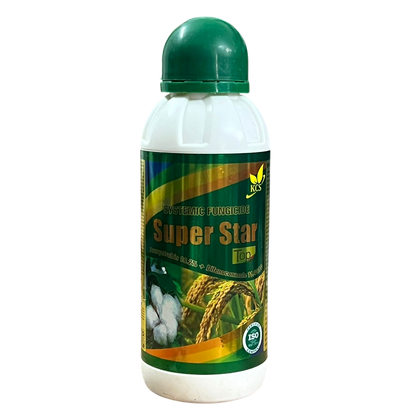 Super Star Top Azoxystrobin 18.2% + Difenoconazole 11.4% SC Fungicide bottle - FarmMate.in