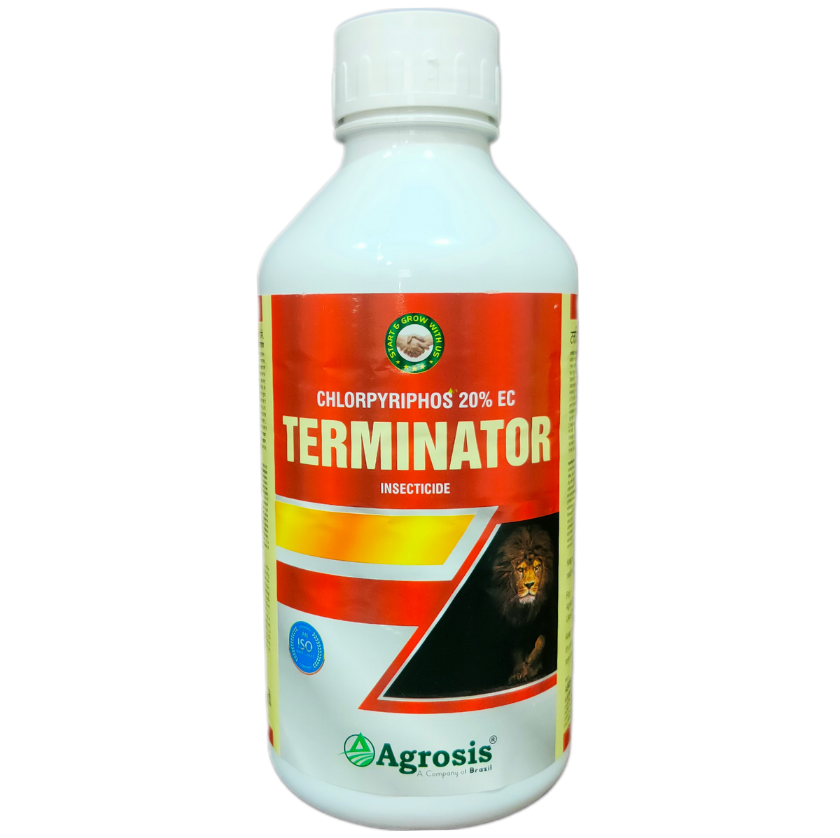 Terminator Chlorpyriphos 20% EC Insecticide bottle - FarmMate.in