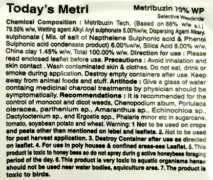 Today's Metri Herbicide product label