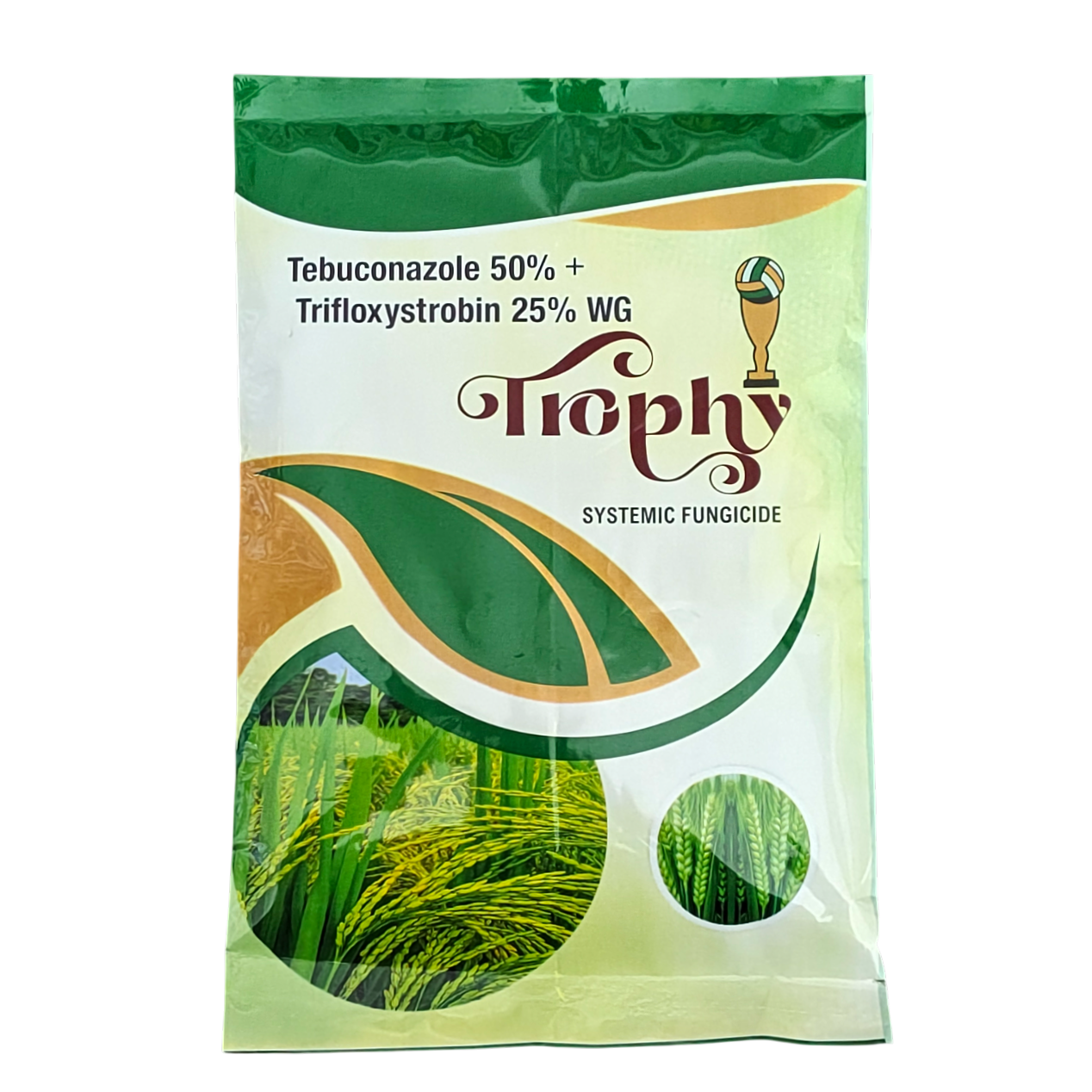 Trophy Tebuconazole 50% + Trifloxystrobin 25% WG Fungicide bottle - FarmMate.in