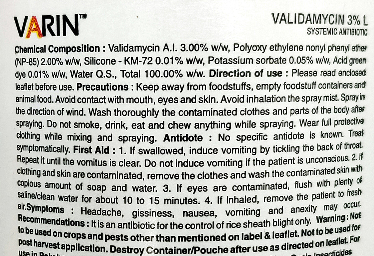Varin Antibiotic for rice sheath blight control