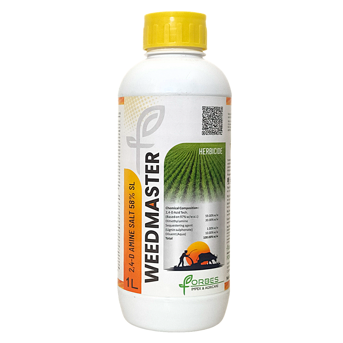 Weed Master 2,4-D Amine Salt 58% SL Herbicide bottle - FarmMate.in