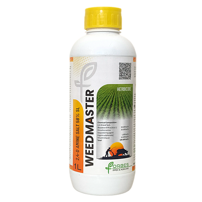 Weed Master 2,4-D Amine Salt 58% SL Herbicide bottle - FarmMate.in