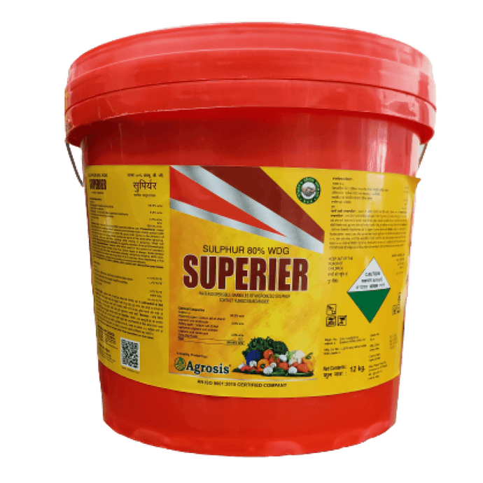Superier - Sulphur 80% WDG Fungicide (12kg in Bucket) - FarmMate.in